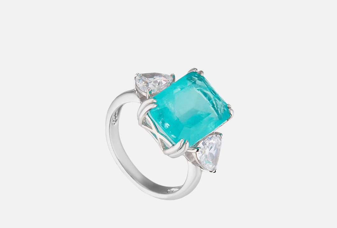 

Кольцо серебряное TOSYA, С кварцем парайба и фианитами 15,5 мл