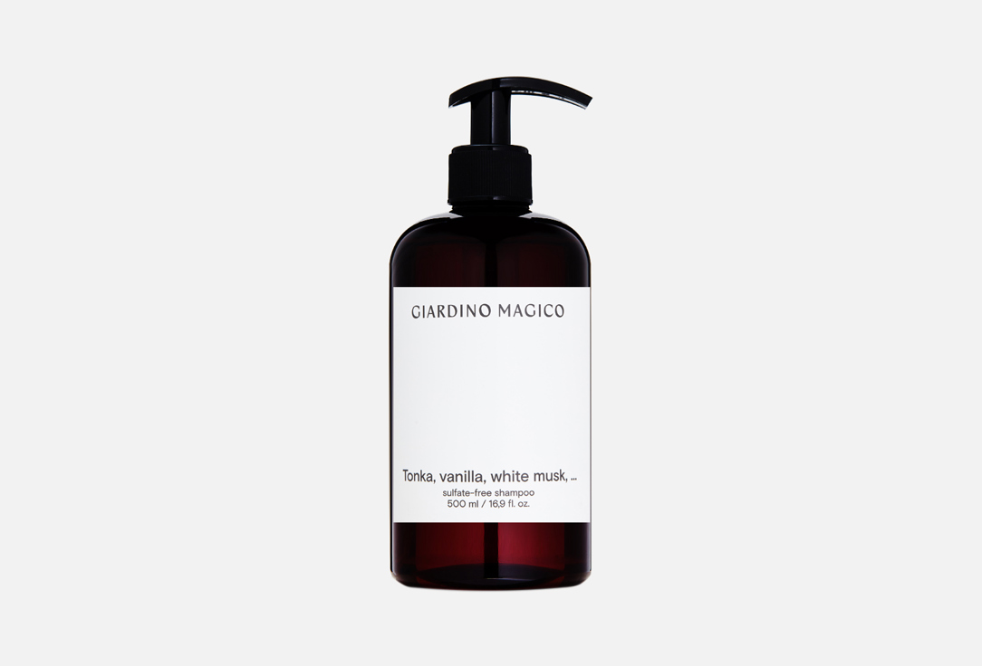 цена Бессульфатный шампунь для волос GIARDINO MAGICO Tonka, vanilla, white musk 500 мл