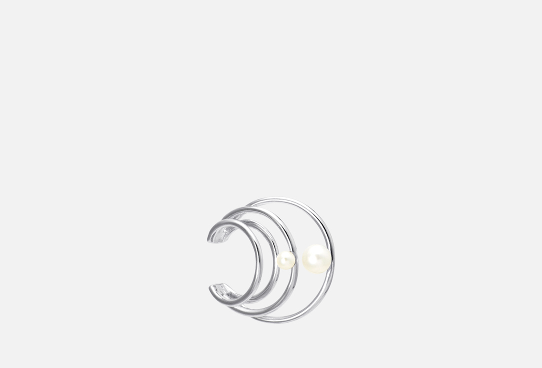 Кафф серебряный MIE С натуральным жемчугом 1 шт кольцо серебряное mie с натуральным жемчугом 19 размер