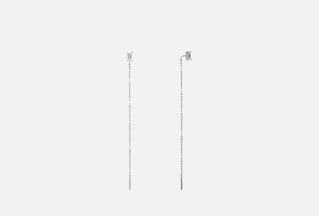 

Серьги серебряные MIE, Протяжки с фианитами Baguette 2 шт