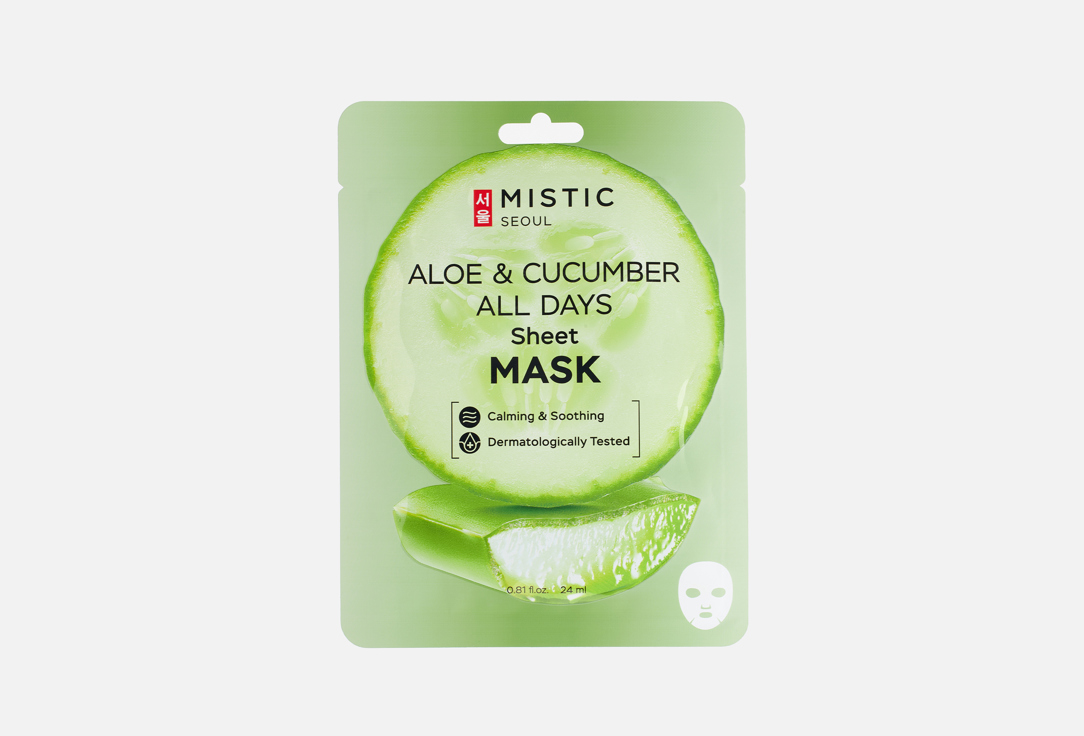 

Маска для лица MISTIC, ALOE & CUCUMBER ALL DAYS 1 шт