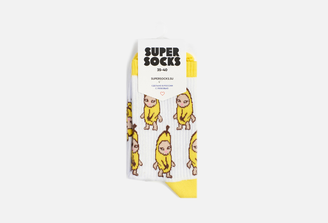 Носки SUPER SOCKS Банана кэт 40-45 мл female socks anime socks cat claw socks female cos pantyhose thigh socks calf socks white stockings cherry socks