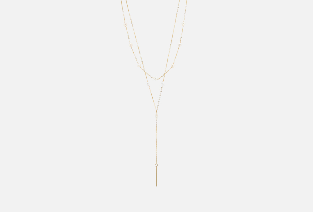 С жемчугом и галстуком золотистая 1 шт