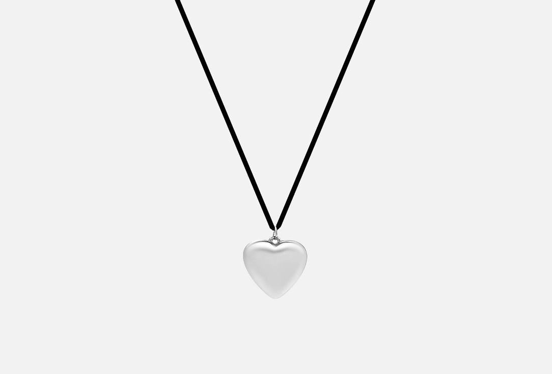 

Сердце на бархатном шнурке ATTRIBUTE SHOP, Серебристое 1 шт