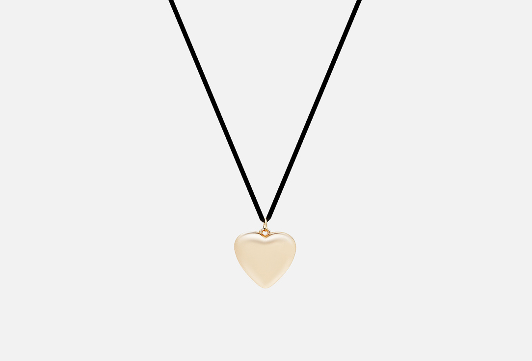Сердце на бархатном шнурке ATTRIBUTE SHOP Золотистое 1 шт кольцо attribute shop с прямоугольным узким кристаллом золотистое 17 18 5 размер
