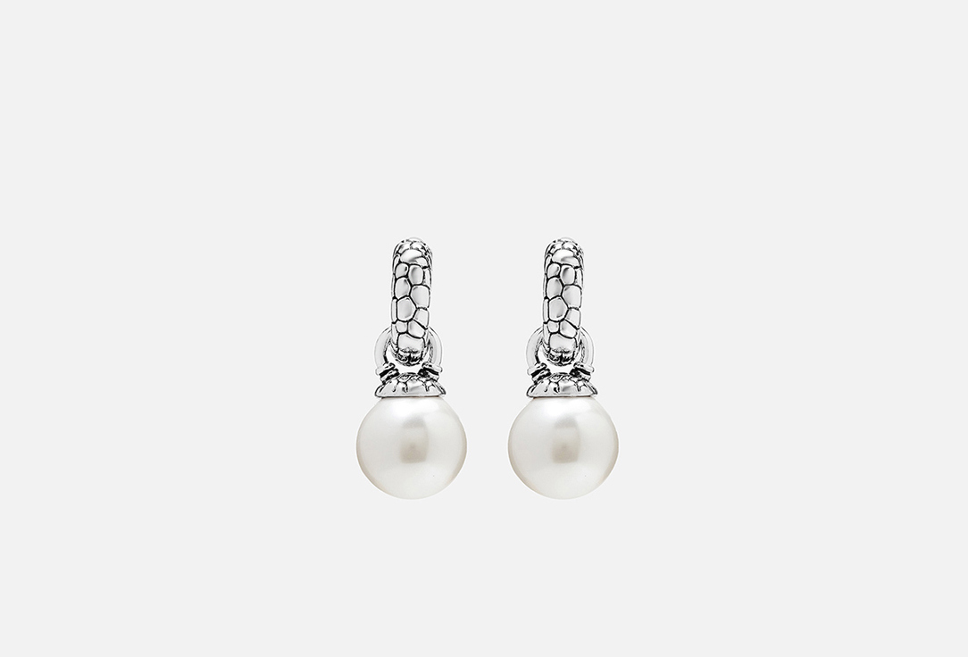 Изображение товара Серьги Attribute Shop с крупной жемчужиной - серебристые