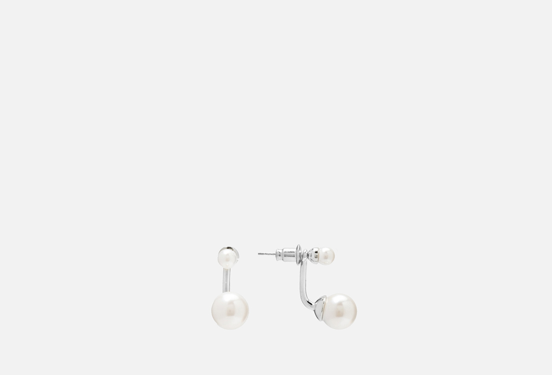 серьги кристалл с обвесом attribute shop earrings crystal 2 шт Серьги ATTRIBUTE SHOP 2 бусины серебристые 2 шт