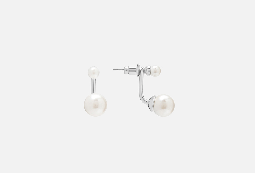 Серьги ATTRIBUTE SHOP 2 бусины серебристые 2 шт серьги attribute shop silver pearl earrings 2 шт