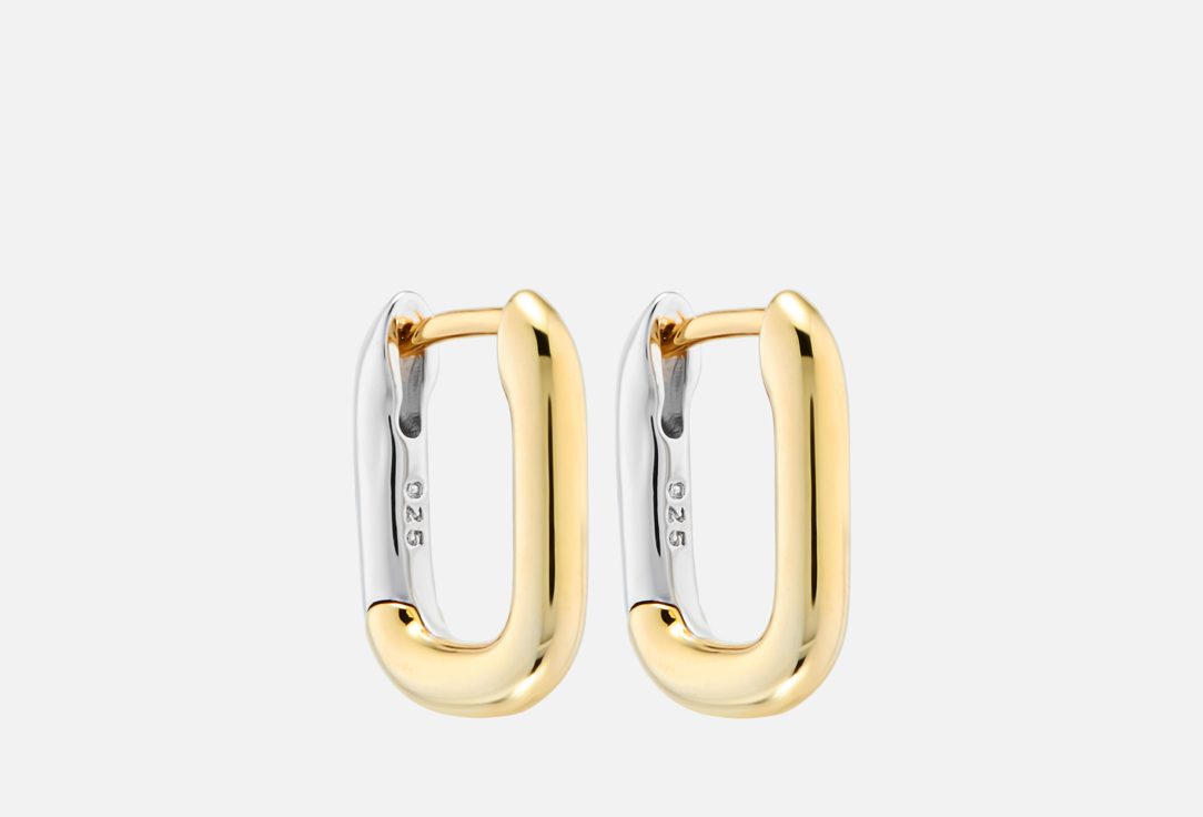 

Серьги конго ATTRIBUTE SHOP, Прямоугольные биколор 2 шт