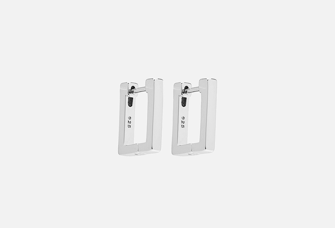 Изображение товара Серьги конго Attribute Shop прямоугольные острые серебристые