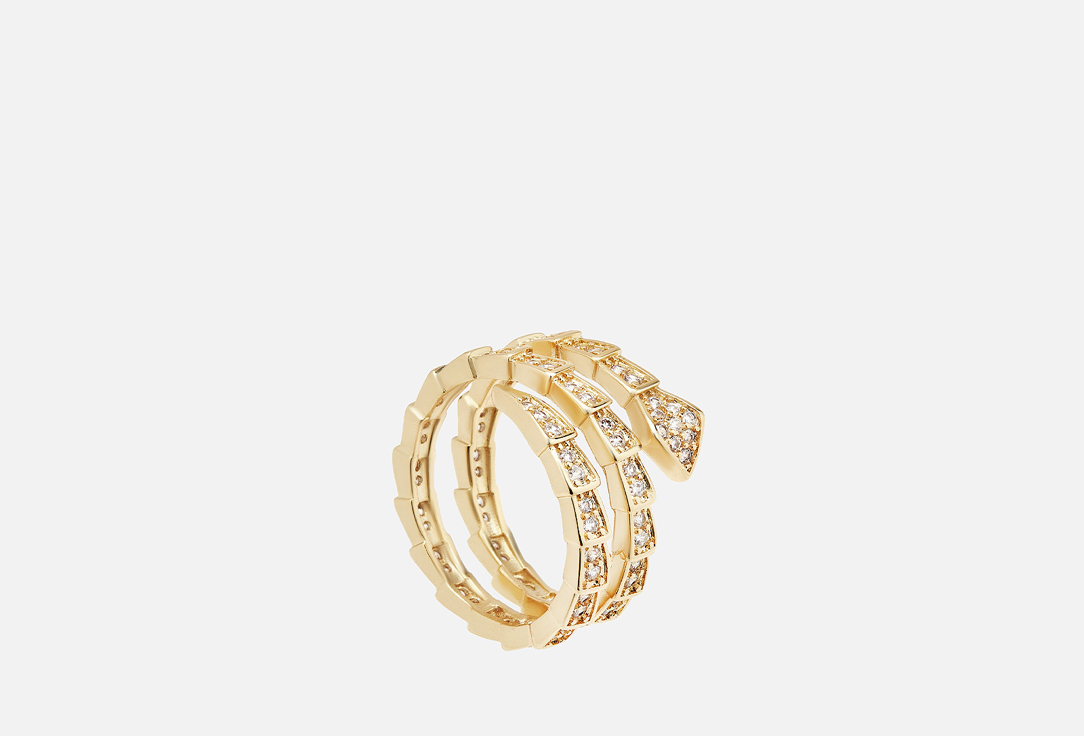 Кольцо ATTRIBUTE SHOP Огибающая Змея золотистое 16-18,5 мл кольцо attribute shop с прямоугольным узким кристаллом золотистое 17 18 5 размер