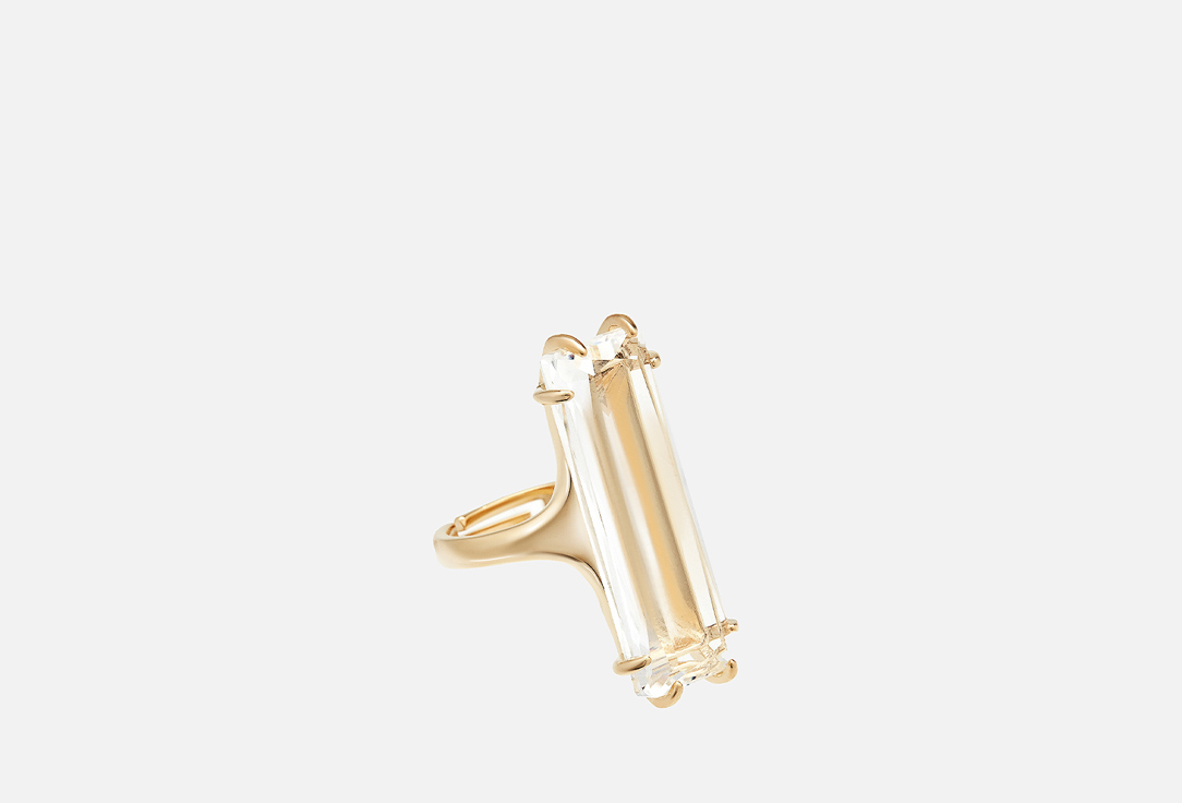 Кольцо ATTRIBUTE SHOP С прямоугольным узким кристаллом золотистое 1 шт кольцо attribute shop с прямоугольным узким кристаллом золотистое 17 18 5 размер