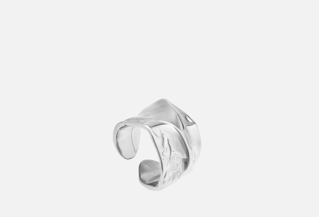 Кольцо ATTRIBUTE SHOP Мятое серебристое 1 шт кольцо attribute shop с прямоугольным узким кристаллом серебристое 1 шт