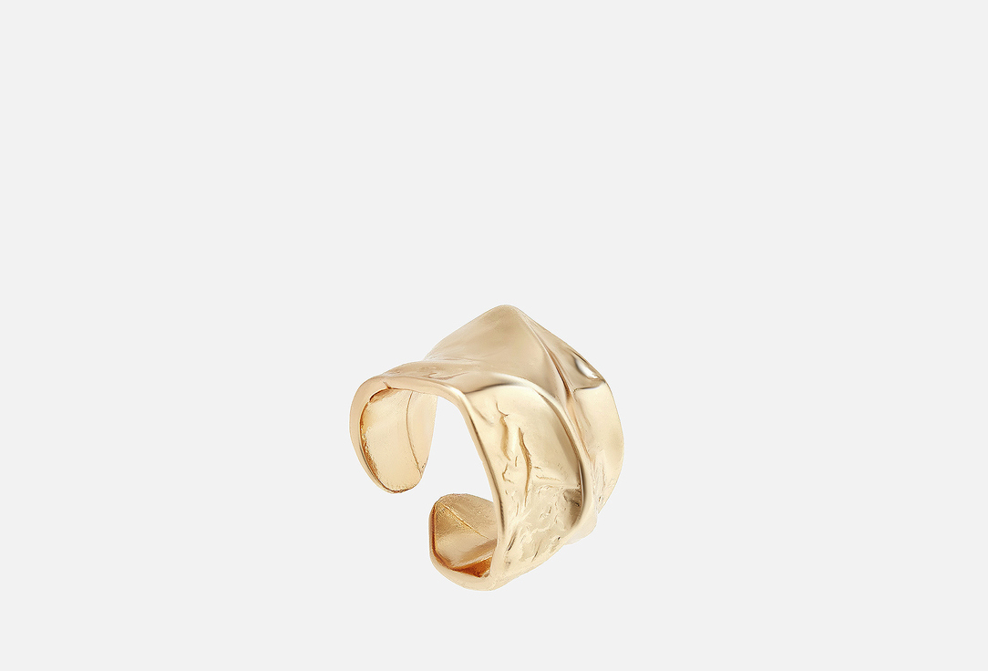 Кольцо ATTRIBUTE SHOP Мятое золотистое 1 шт кольцо attribute shop с прямоугольным узким кристаллом золотистое 17 18 5 размер