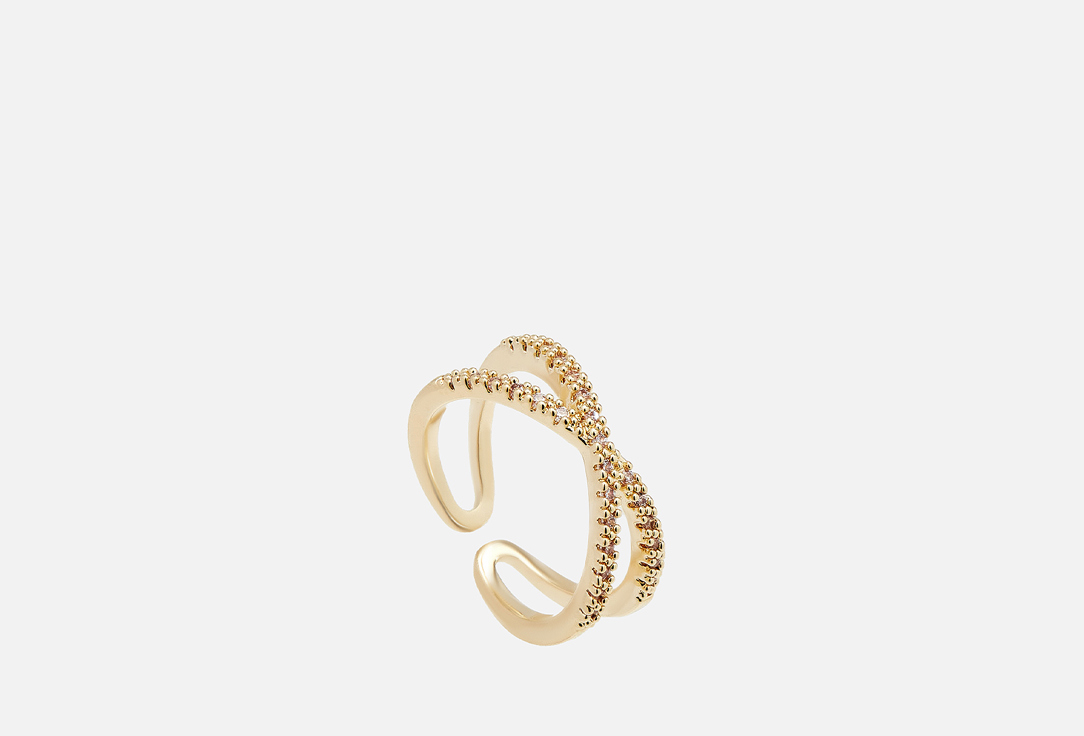 Кольцо на фалангу ATTRIBUTE SHOP Перекрестие золотистое 1 шт кольцо attribute shop с прямоугольным узким кристаллом золотистое 17 18 5 размер