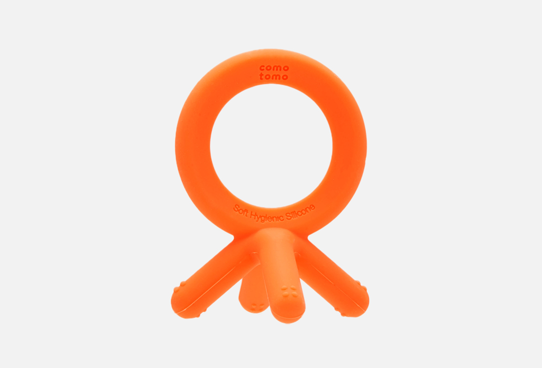 Детский прорезыватель-грызунок для зубов и массажа дёсен Comotomo 3+ orange 