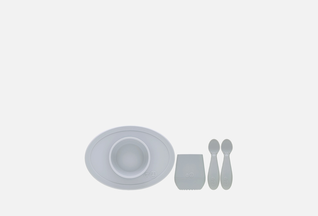 Набор детской посуды EZPZ First Food Set (pewter) 4 шт набор посуды plantoys 3617 серый бежевый