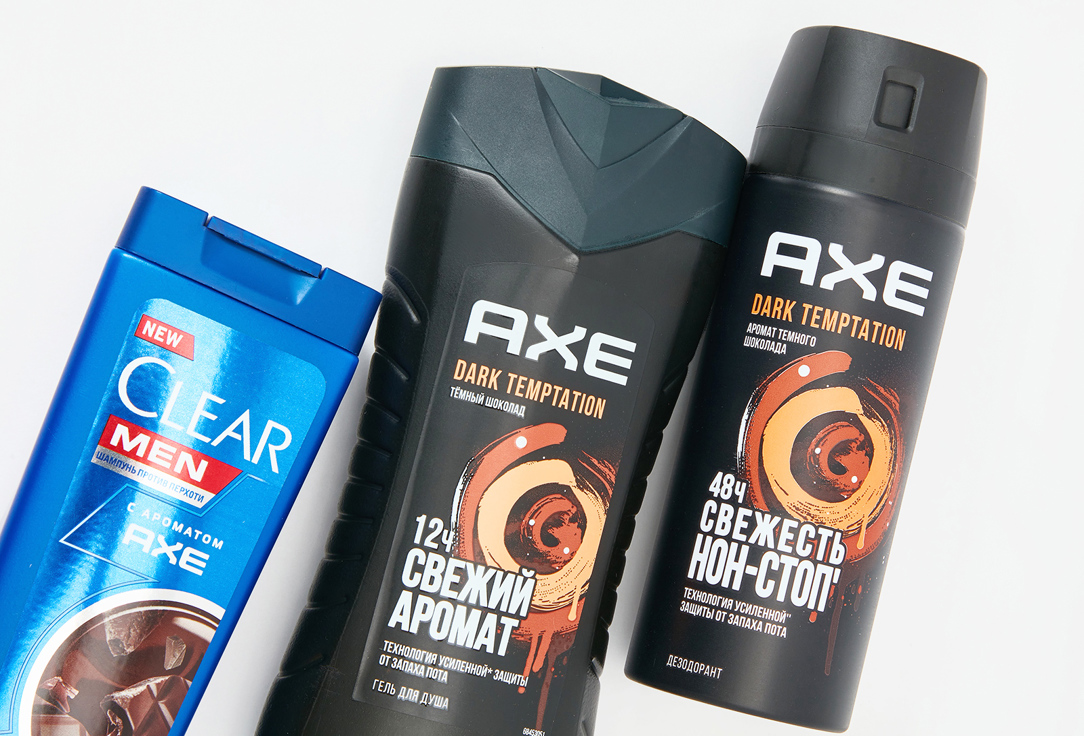 Axe ПОДАРОЧНЫЙ НАБОР: дезодорант-аэрозоль + гель для душа +шамп DARK TEMPTATION