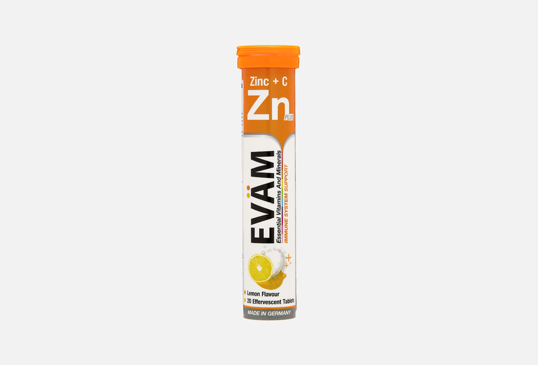 Комплекс витаминов для укрепления иммунитета EVAM Витамин С 880 мг, Цинк 2,4 мг 20 шт карнитин витамин с арнебия таблетки шипучие 4 3г 20шт
