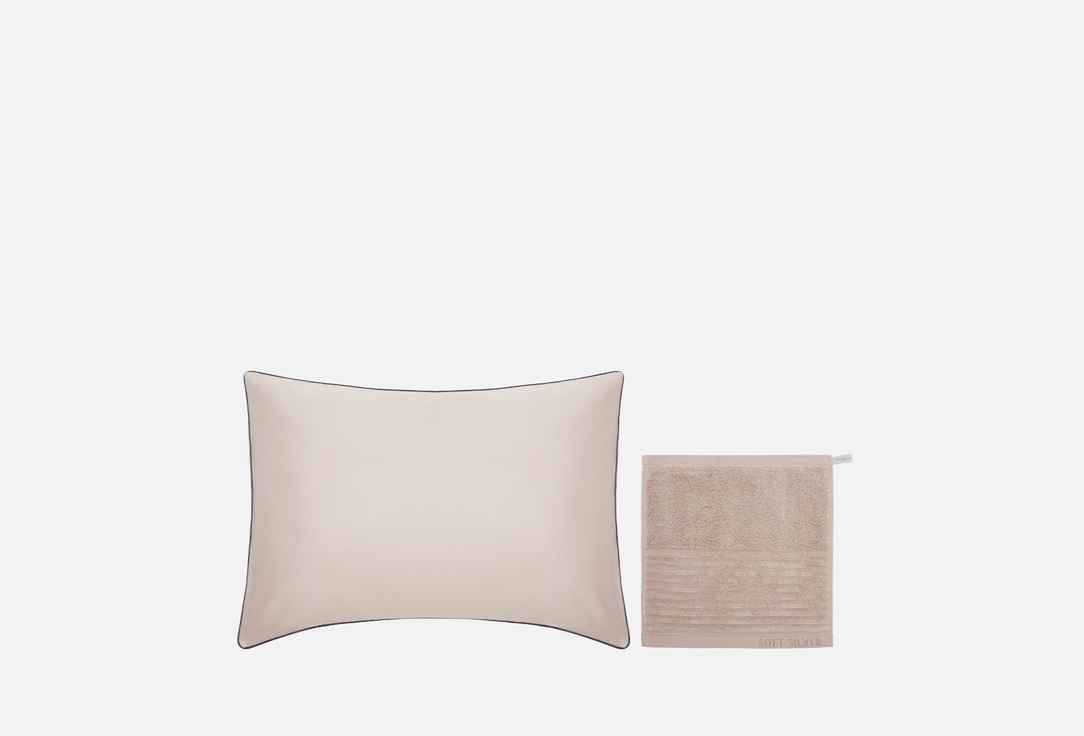 Изображение товара Набор для ухода за лицом Soft Silver из хлопка с серебром