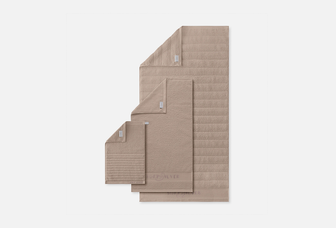 

Набор Полотенец SOFT SILVER, Бежевый, Песчаный берег 3 шт