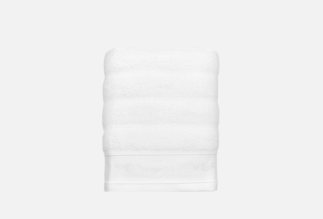 полотенце soft silver антибактериальное махровое полотенце универсальное 50х90 см цвет альпийский снег белый Полотенце махровое SOFT SILVER Альпийский снег 70х140 1 шт