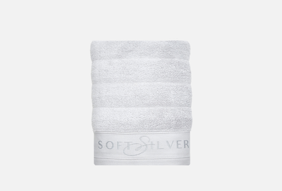 полотенце soft silver антибактериальное махровое полотенце универсальное 50х90 см цвет благородное серебро серый Полотенце махровое SOFT SILVER Благородное серебро 70х140 1 шт