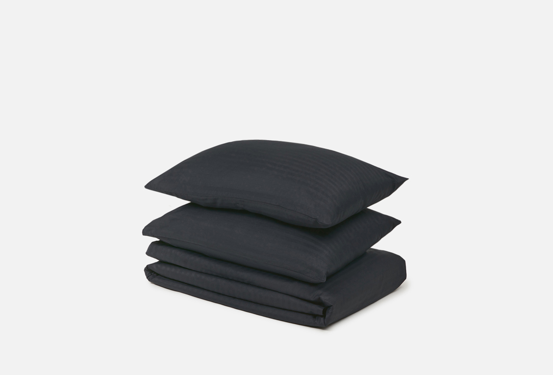 Комплект постельного белья Verossa Stripe, Black, Семейный 