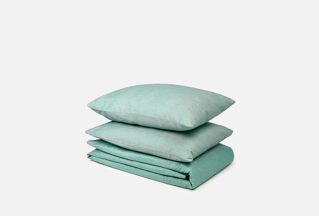 Комплект постельного белья VEROSSA Melange Emerald Семейный 1 шт