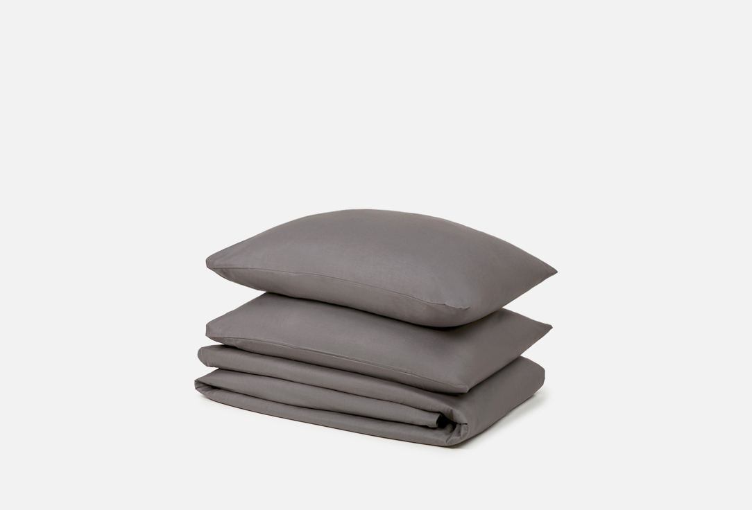 Изображение товара Комплект постельного белья Verossa Graphite Евро из сатина премиум из 100% хлопка
