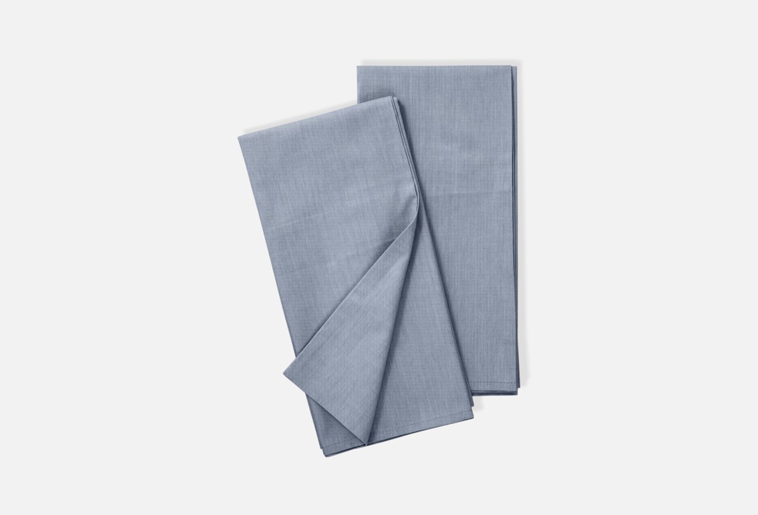 Изображение товара Комплект наволочек Verossa Melange Indigo 70х70 см из хлопка с застежкой на запах