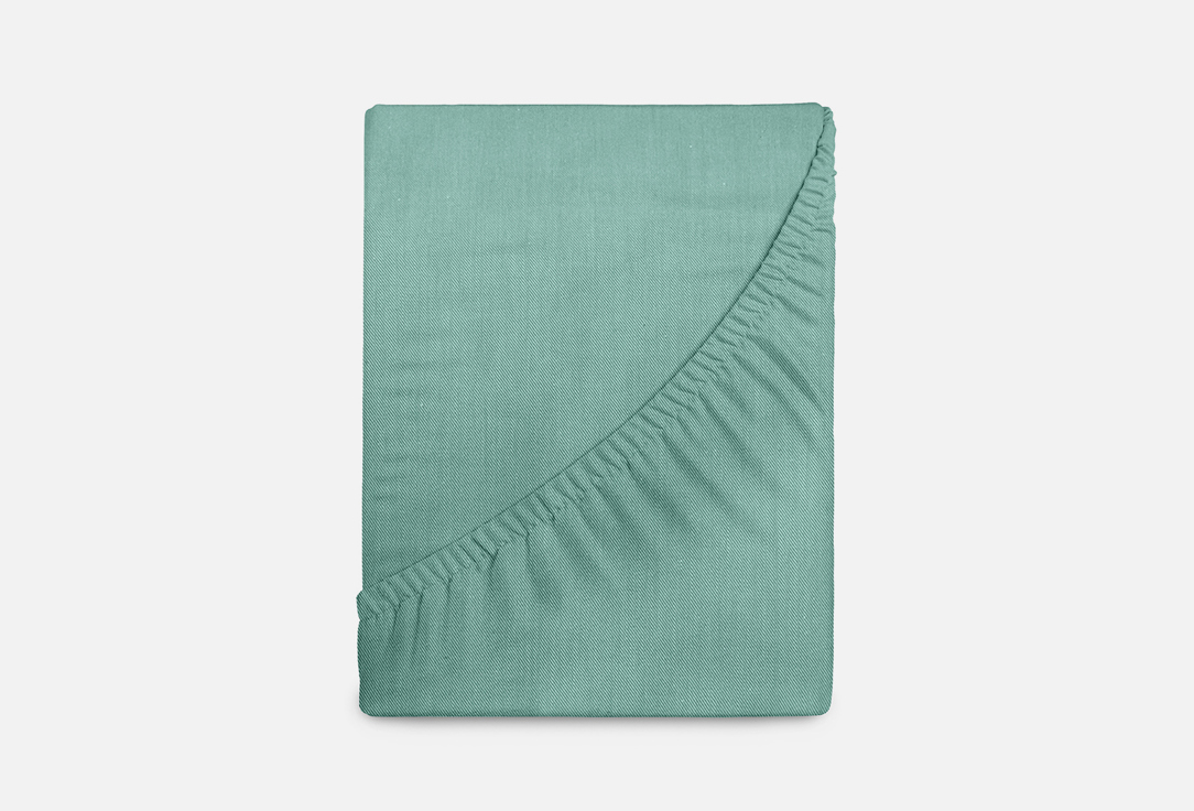 Простыня На Резинке Verossa Melange Emerald, зеленый, полутораспальная 