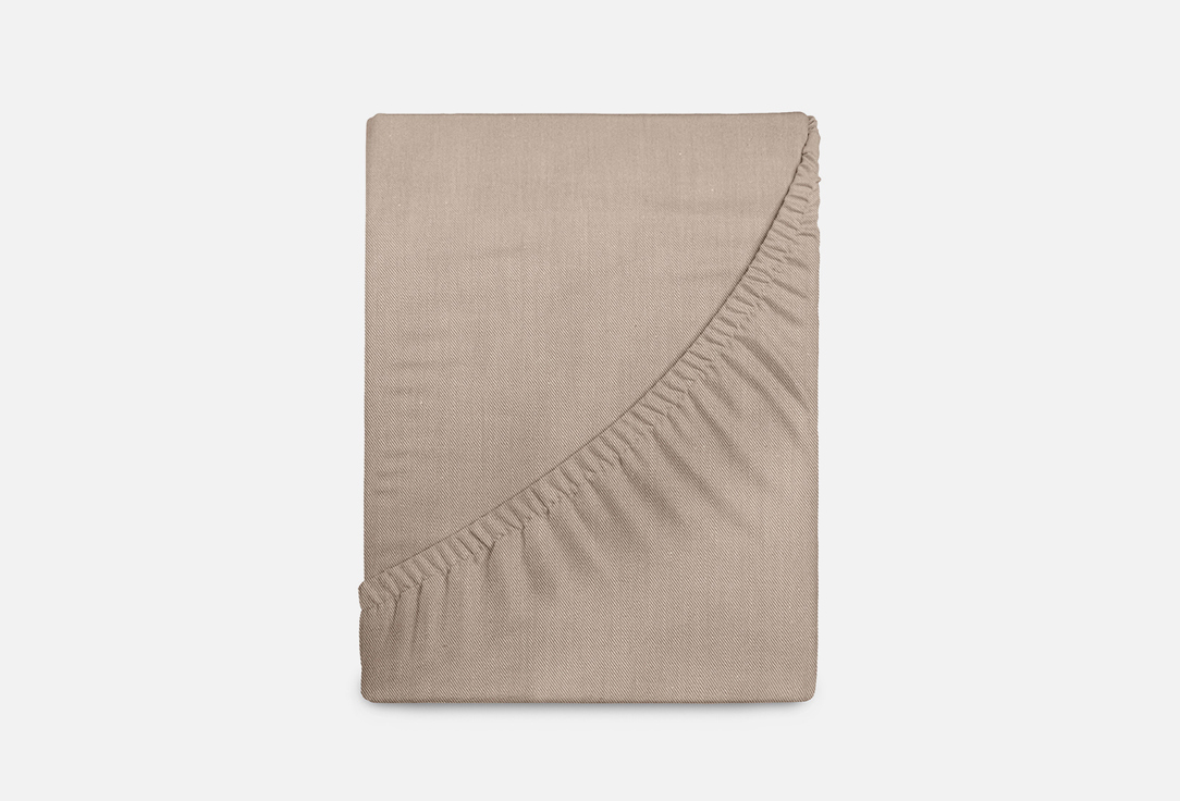 Изображение товара Простыня На Резинке Verossa Melange Praline, бежевый, полутораспальная