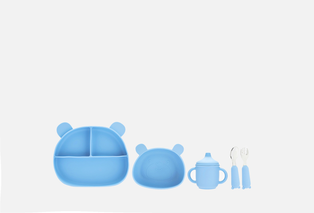 

Набор посуды для кормления PLAY KID, Мишка 5 шт