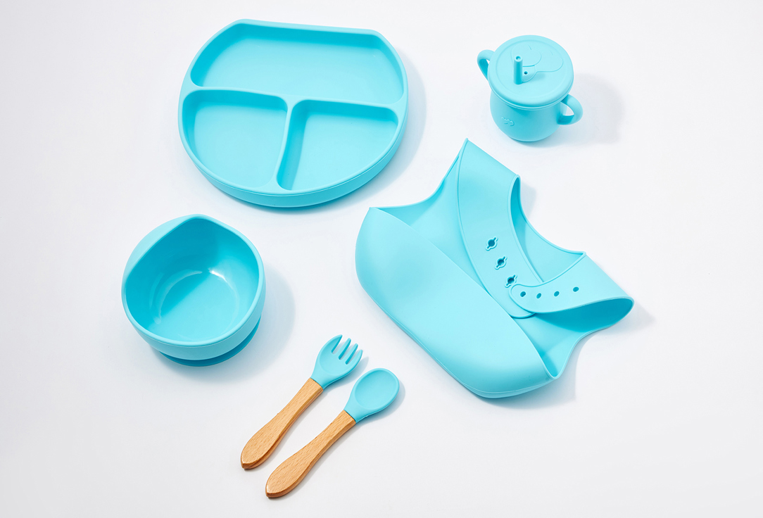 Набор посуды для кормления Play Kid 7 предметов Бирюзовый