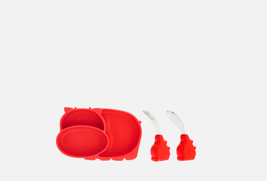 

Набор посуды для кормления PLAY KID, Бегемот 3 шт