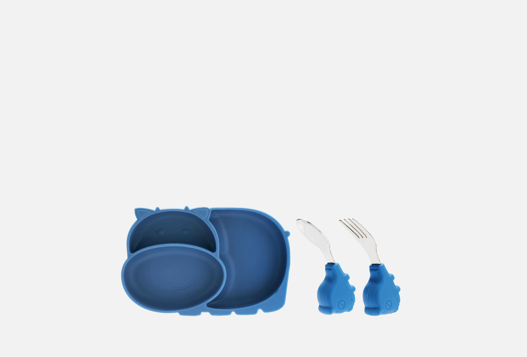 

Набор посуды для кормления PLAY KID, Бегемот 3 шт