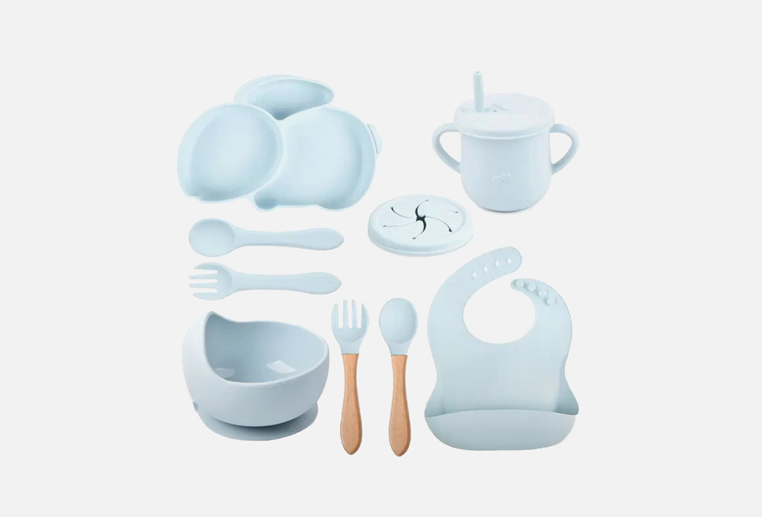 

Набор посуды для кормления PLAY KID, Зайчик 11 шт