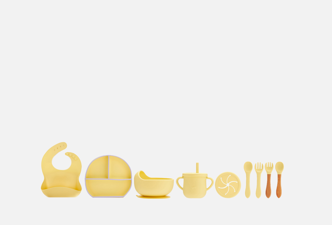 Набор посуды для кормления Play Kid Кант желтый