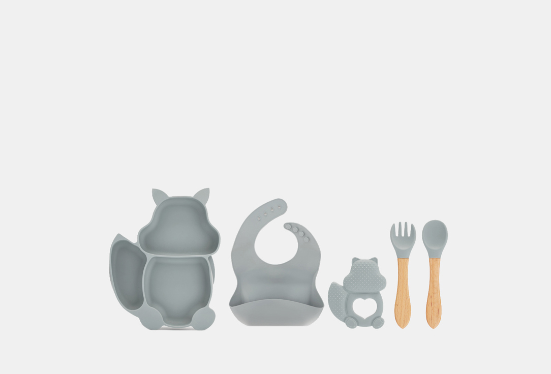 

Набор посуды для кормления PLAY KID, Белка 5 шт