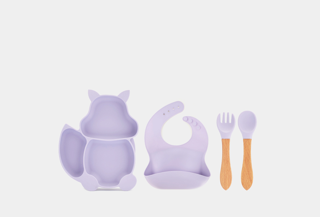 

Набор посуды для кормления PLAY KID, Белка 4 шт