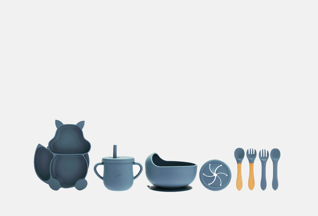 

Набор посуды для кормления PLAY KID, Белка 10 шт