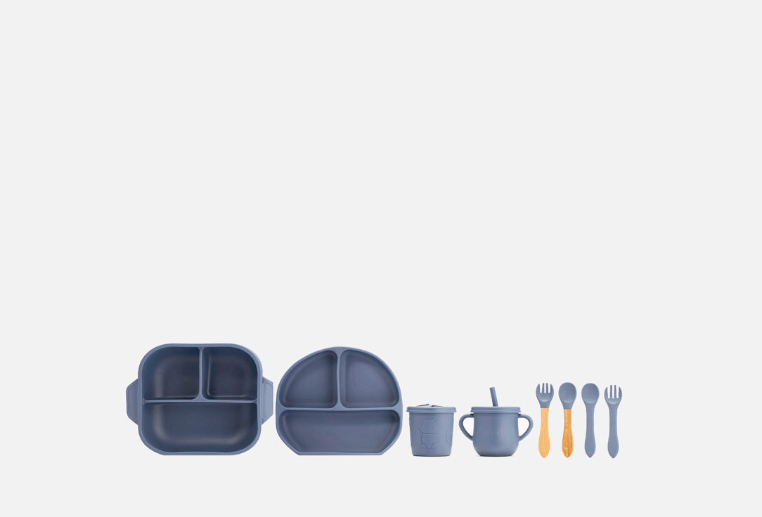 Набор посуды для кормления Play Kid 13 предметов темно-синий