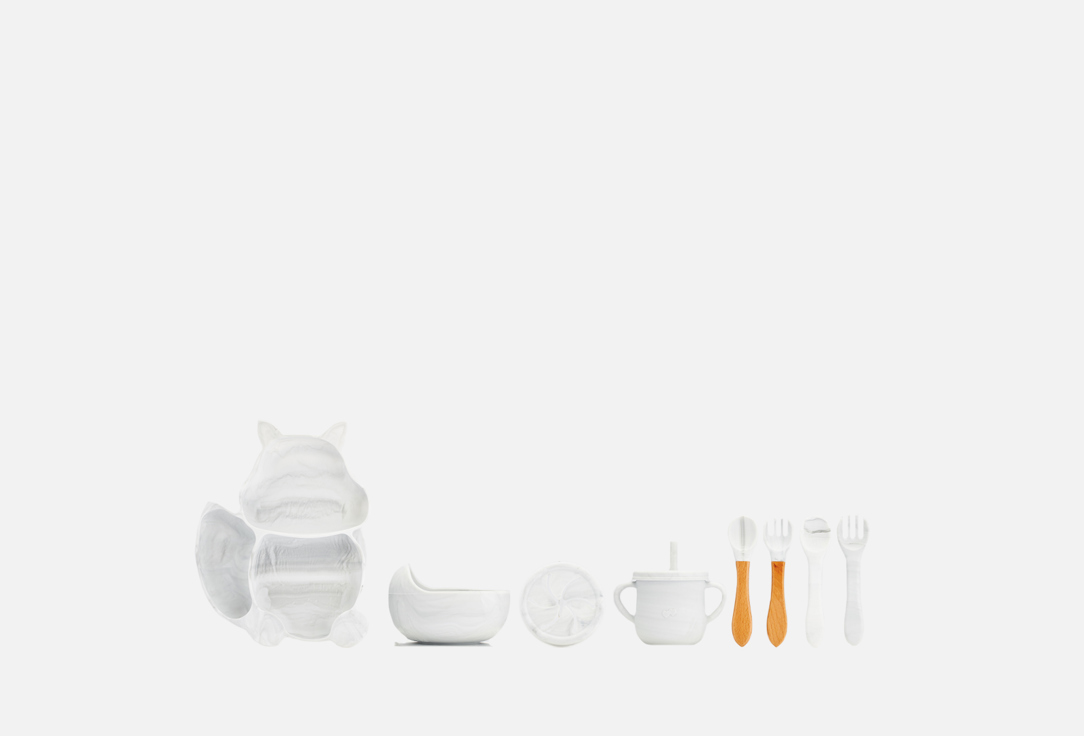 Набор посуды для кормления Play Kid 11 предметов белый