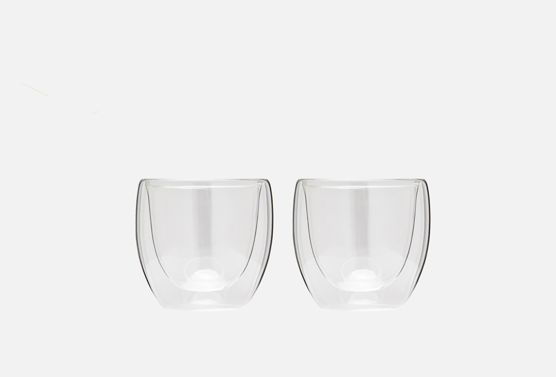 Набор стаканов BY С двойными стенками 100 мл 100 мл набор термокружек с двойными стенками 2 pack стекло 360 мл