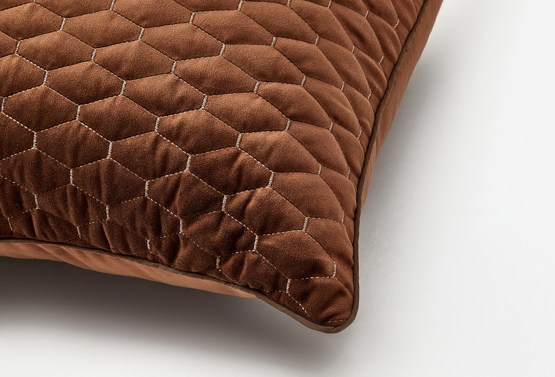 Чехол для подушки с кантом BY Шоколад, коричневый, 50х50 