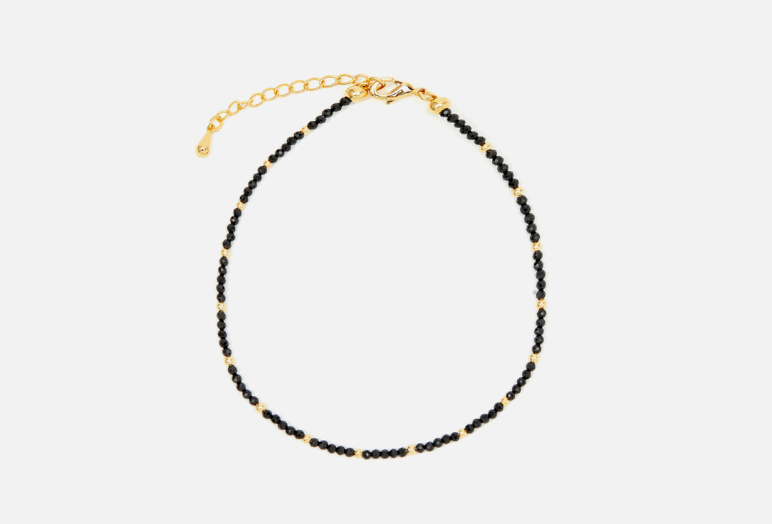 Изображение товара Браслет на ногу Alerie-Accessories из ограненной черной шпинели
