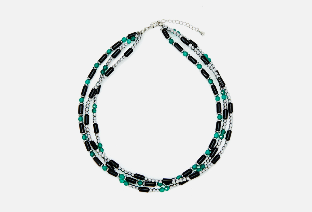 Изображение товара Колье Alerie-Accessories из черного и изумрудного агата и гематита