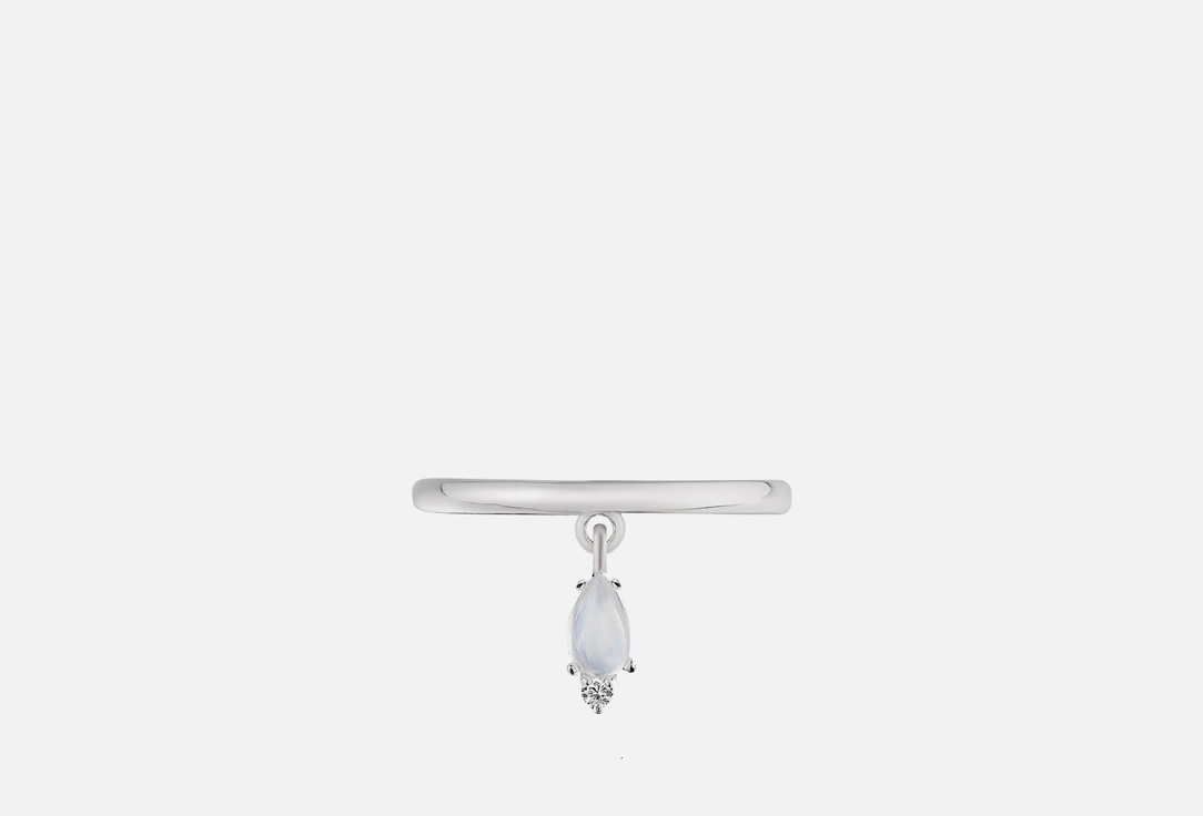 Кольцо серебряное MOONKA С лунным камнем 18 мл подвеска дельфин лунный камень