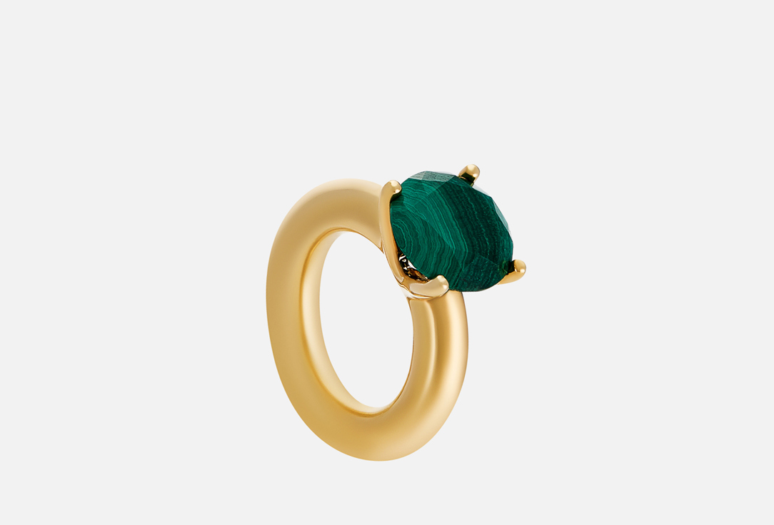 Кольцо серебряное MOONKA Cartoon Ring с малахитом 18 мл кольцо в полированной бронзе р 18 цвет без цвета